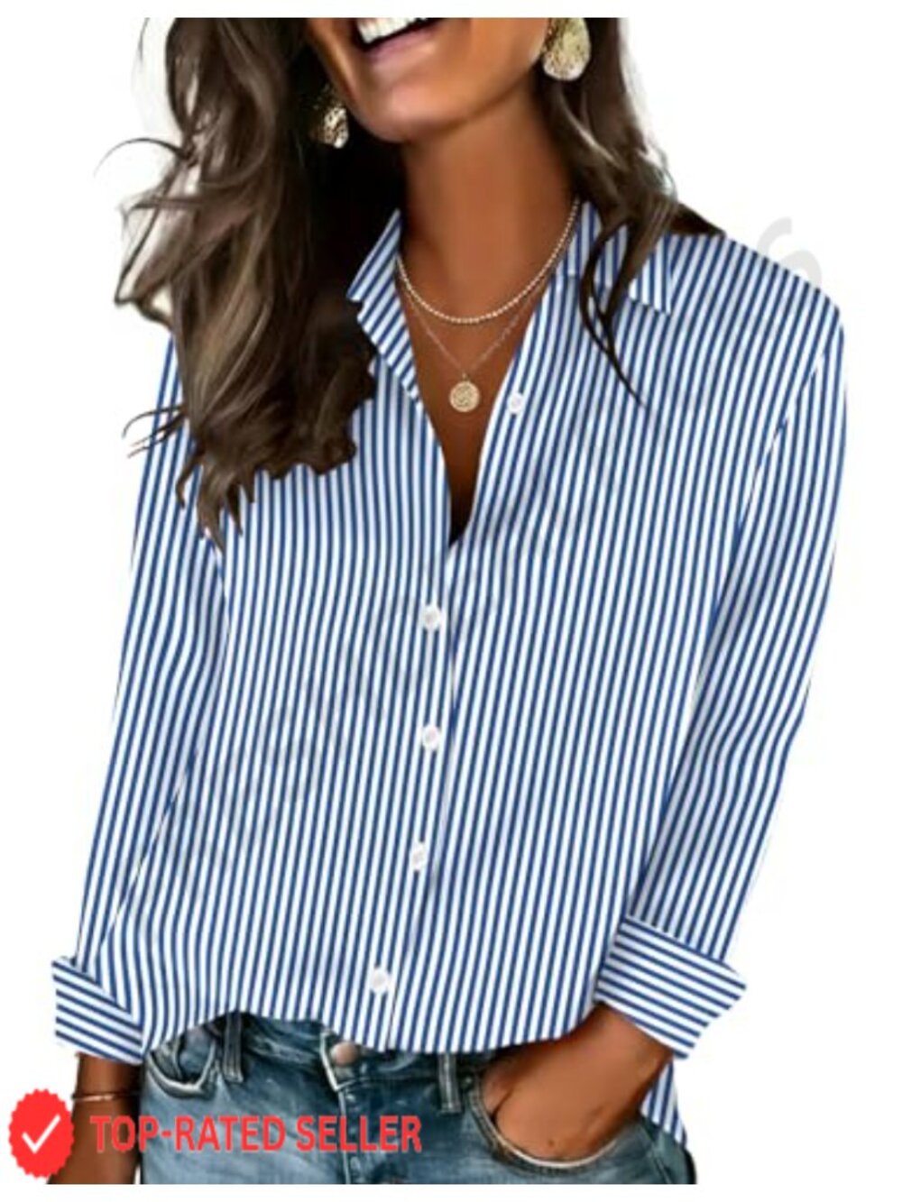 Zeagoo Women's Long Sleeve Button Down Blouse Business Casual Work Top